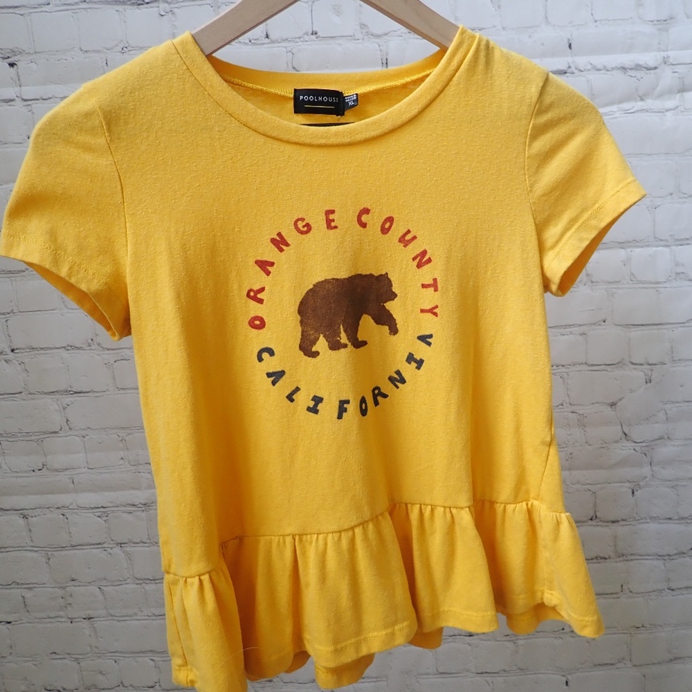 Girls Cute cali bear orange county tee
